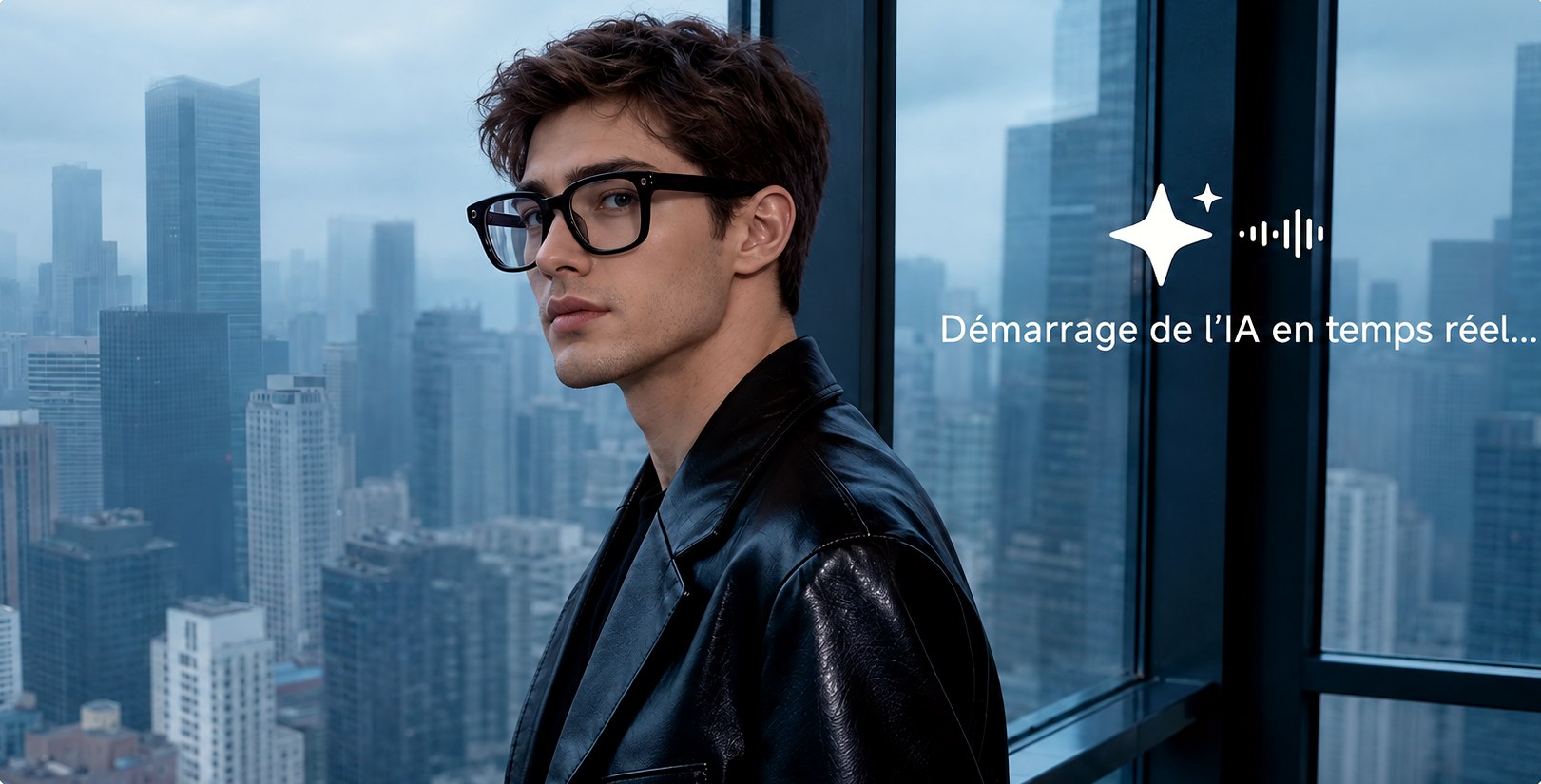 Homme portant les lunettes connectées Veloria en ville